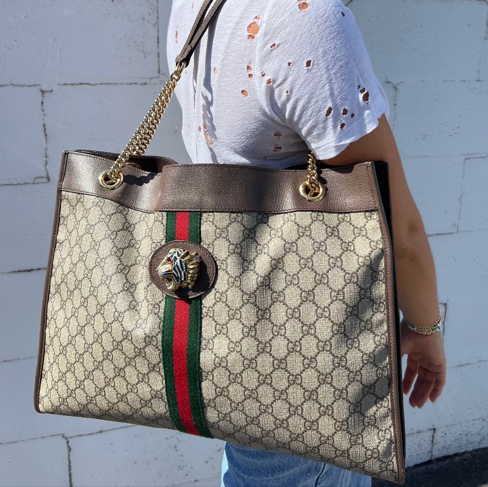 Gucci Raja Tote Bag Supreme Tiger Purse